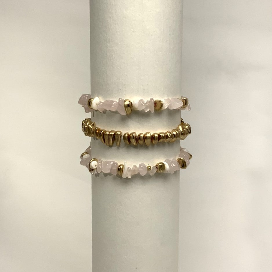 Stone-like Beaded Bracelet Set