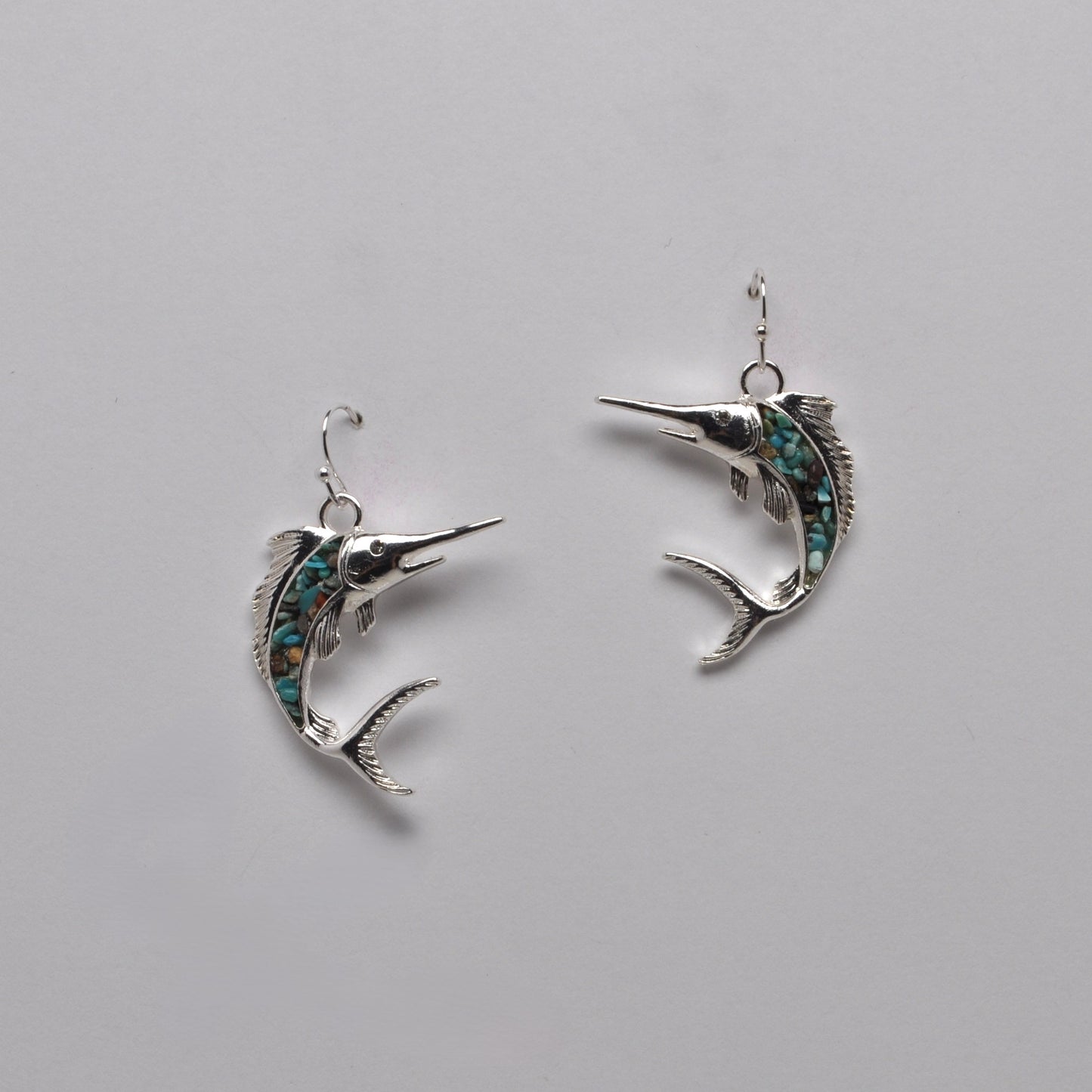 Swordfish Stone Filled Earrings