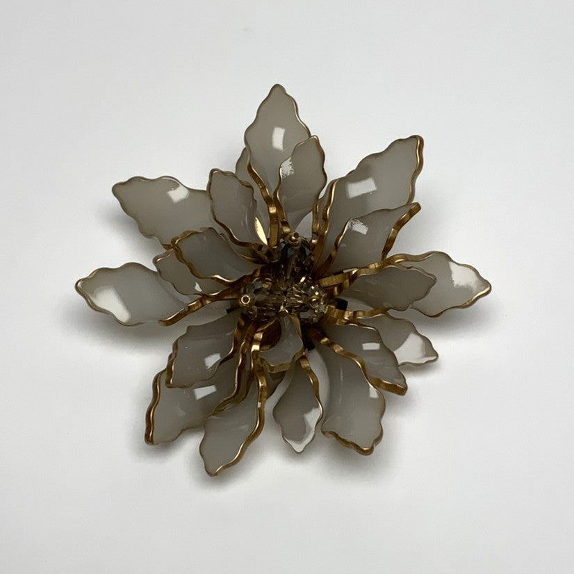 Lucite Flower Gold Outline Pin