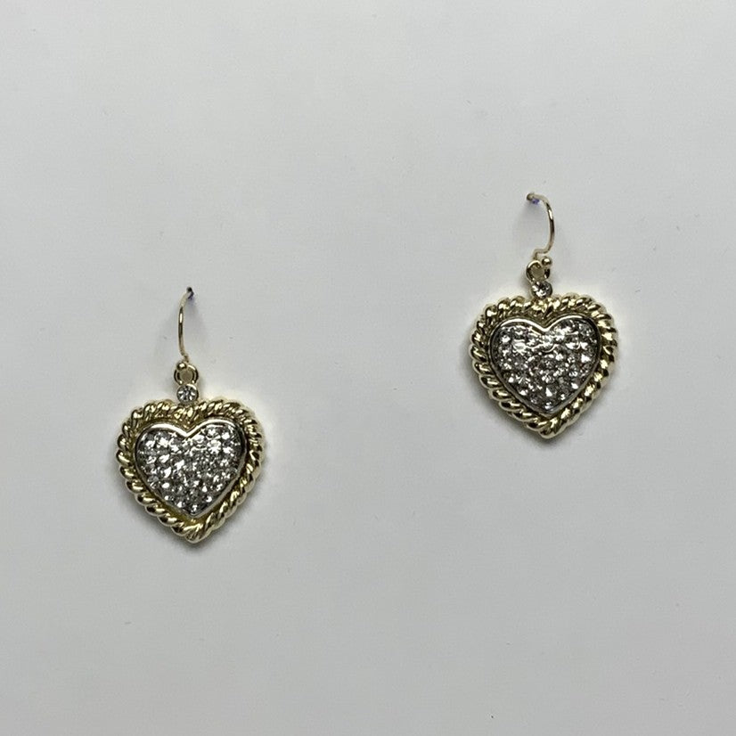 Gold Plated Crystal Heart Earrings