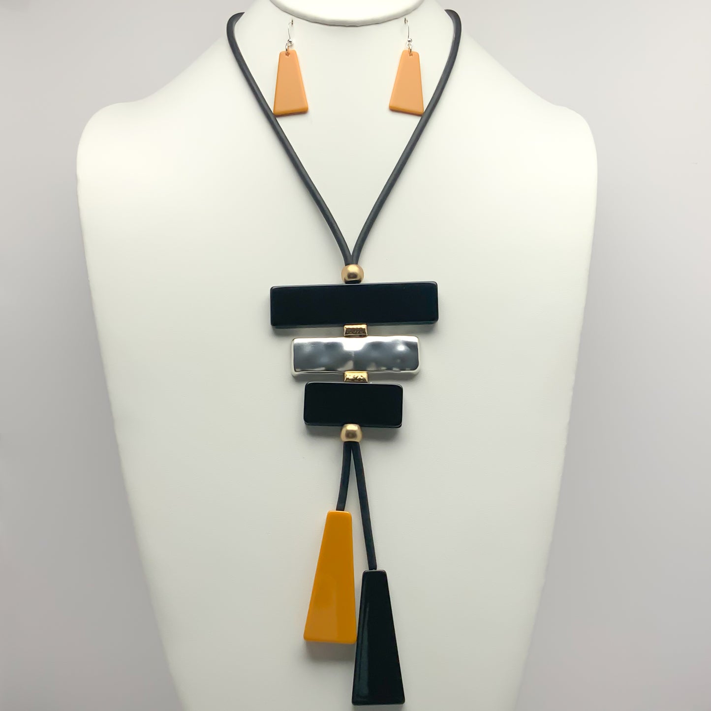 Rectangle Lucite Drop Necklace