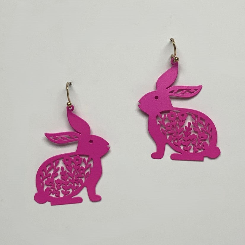 Easter Bunny with Flower Earrings