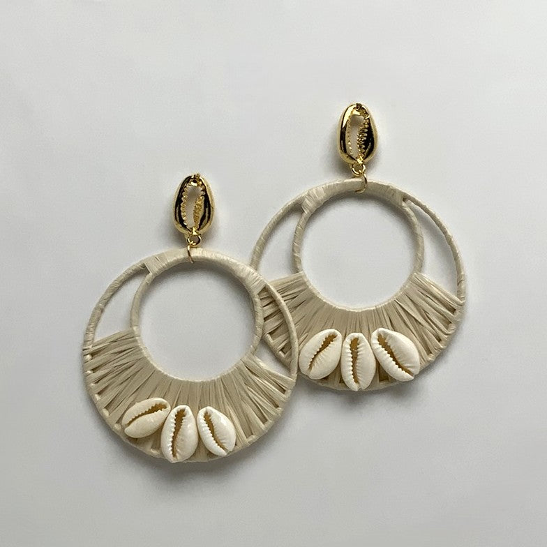 Conch Shell Wrapped Drop Earrings