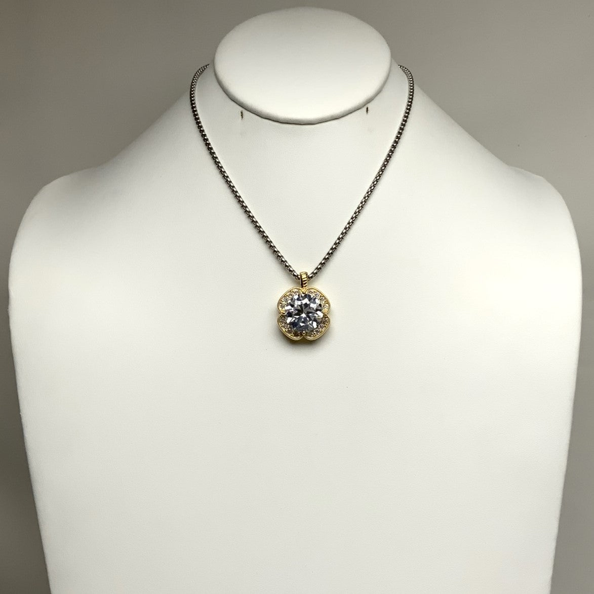 Crystal Pendant Snake Chain Necklace