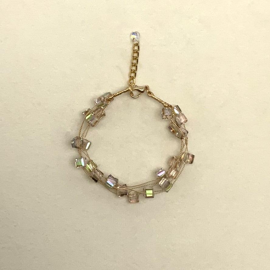 Iridescent Clear Cube Bracelet
