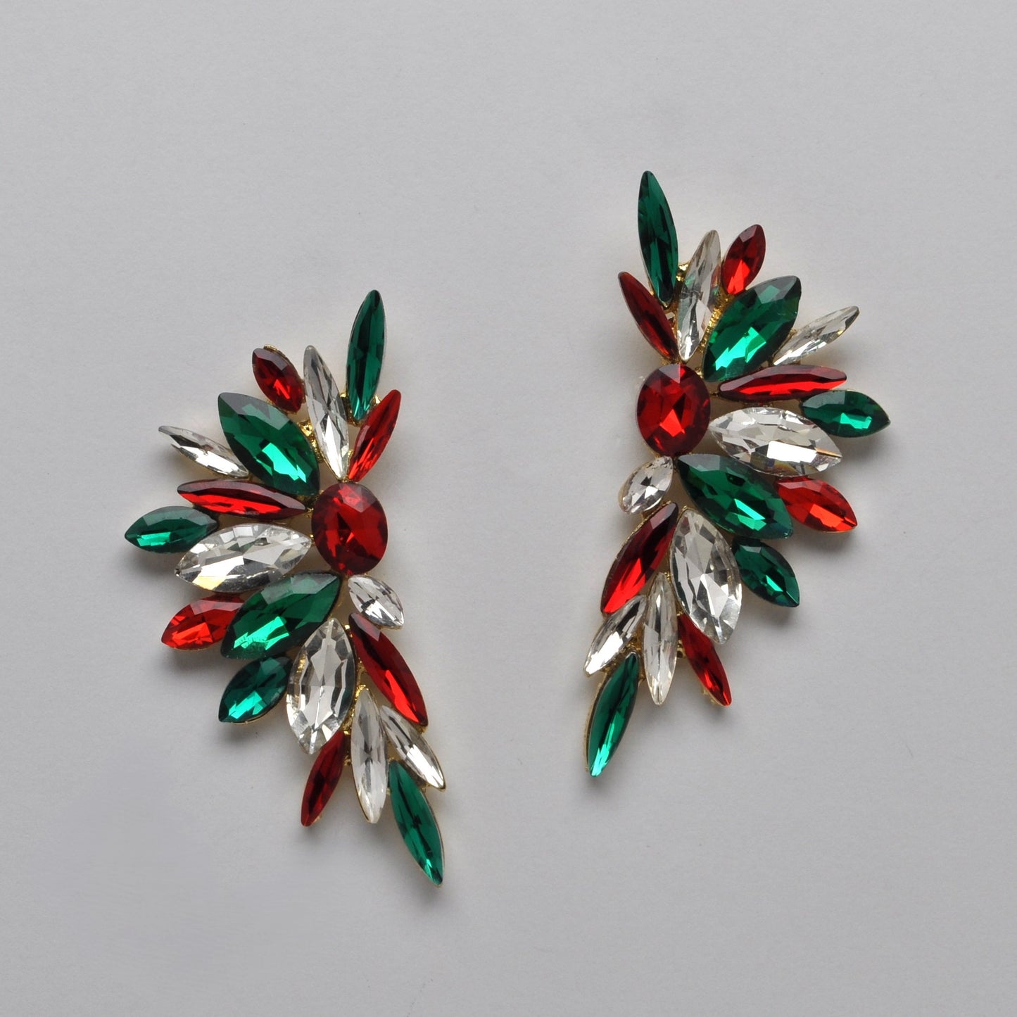 Crystal Wing Shape Statement Earrings