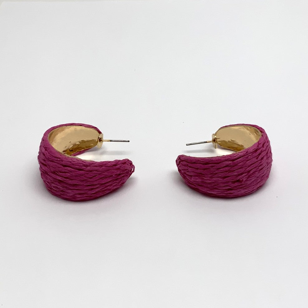 Twine Friction Back Hoop Earrings
