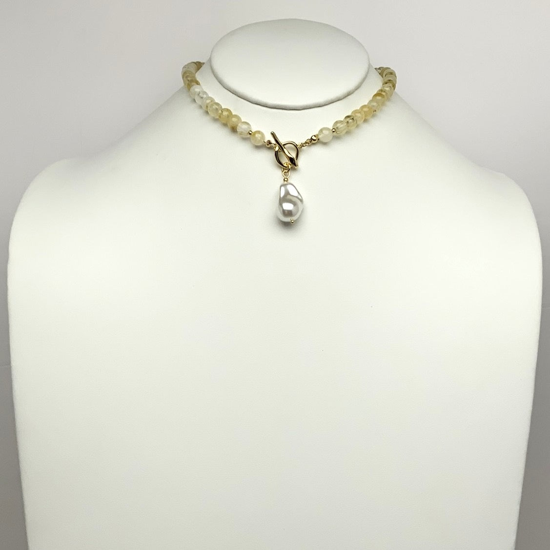 Lucite Pearlescent Charm Necklace