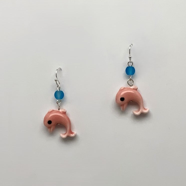 Porcelain Like Dolphin Earrings