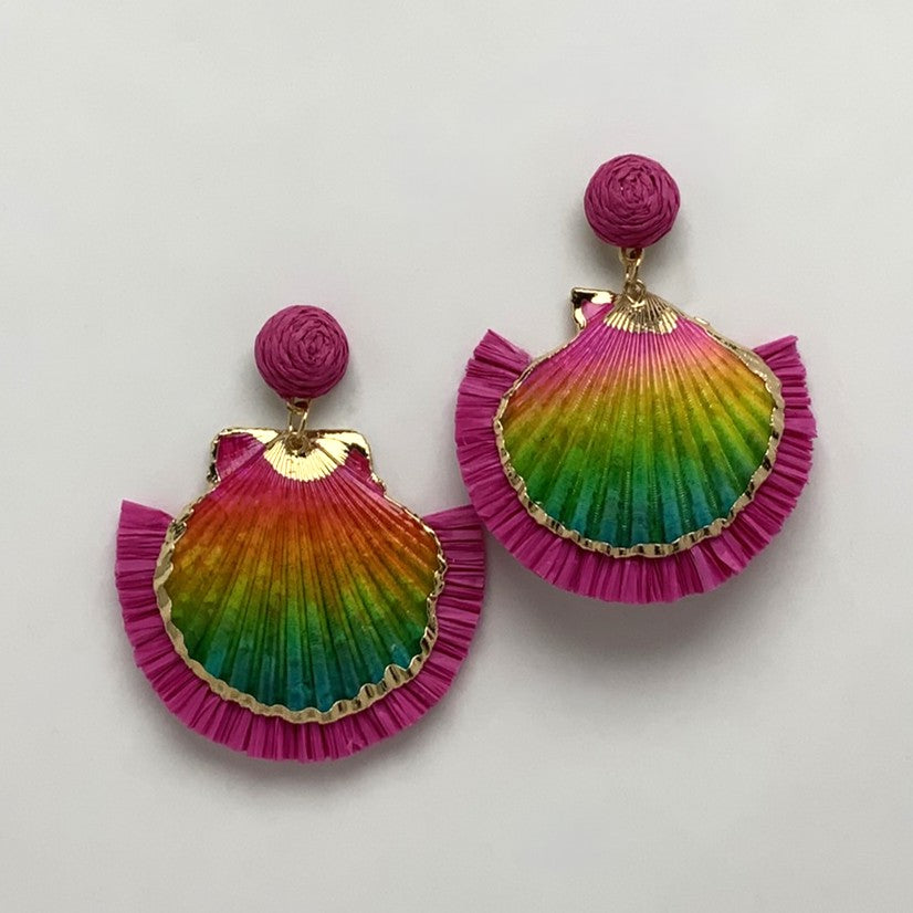 Clamshell Twine Statement Earrings