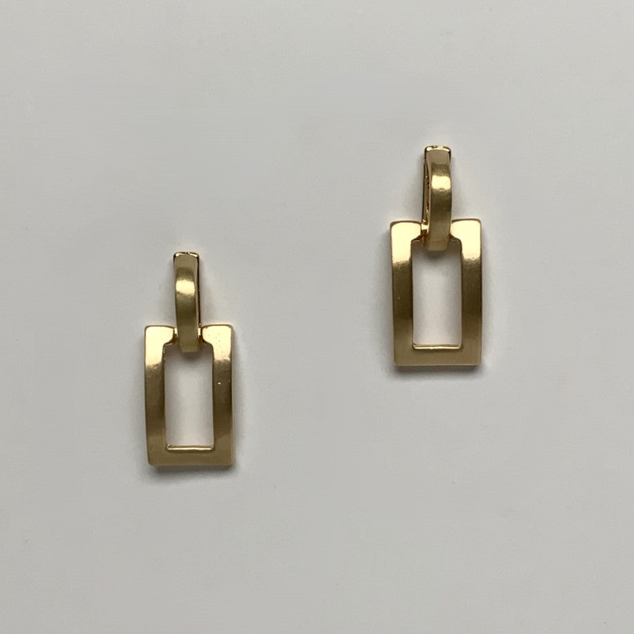 Rectangle Drop Friction Back Earrings
