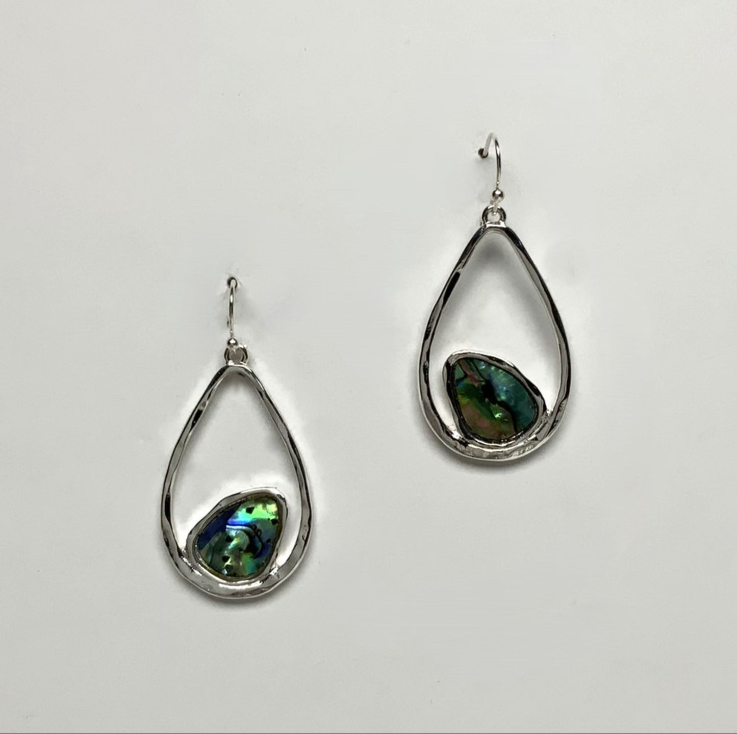 Teardrop Outline Abalone Earrings