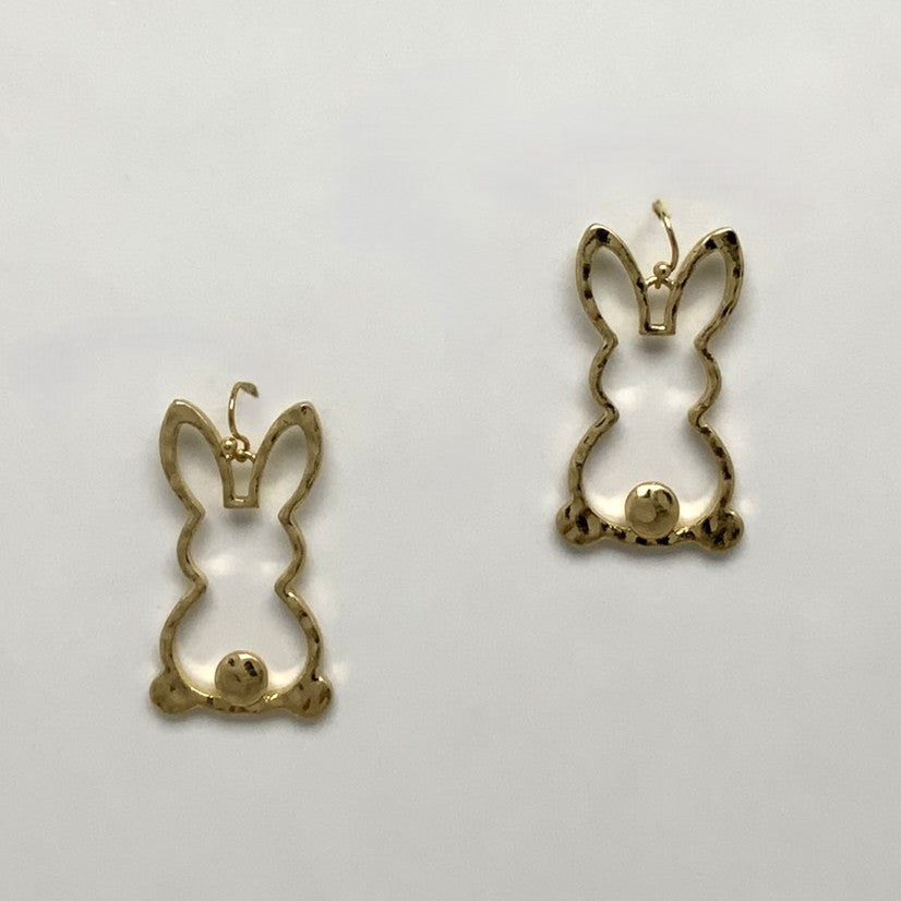 Textured Bunny Outline Earrings