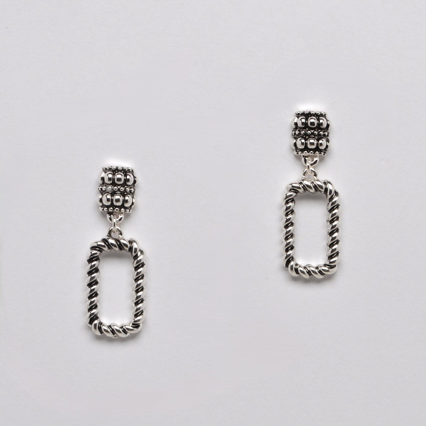 Rectangle Ribbed Textured Earrings