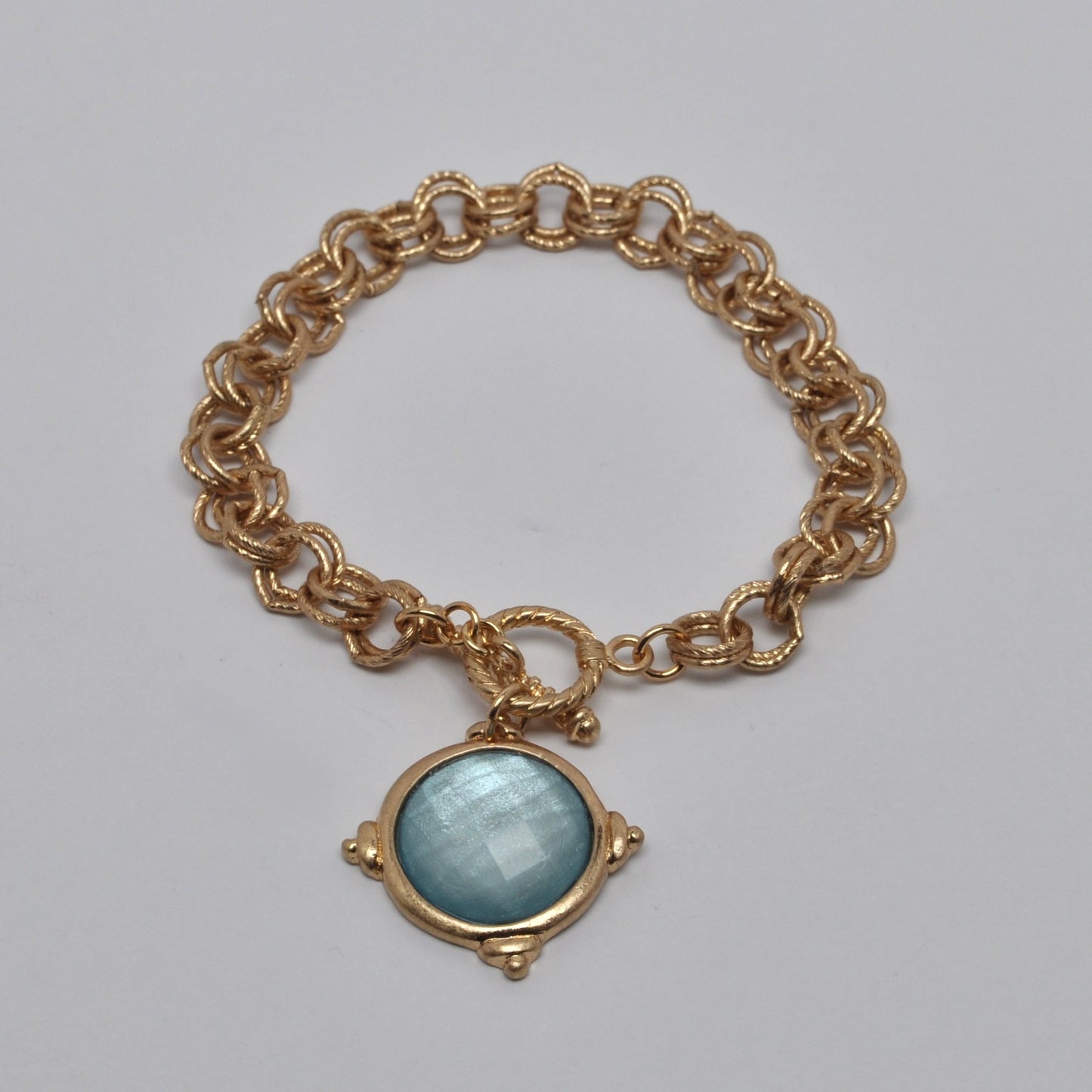 Pendant Charm Chain Toggle Clasp Bracelet