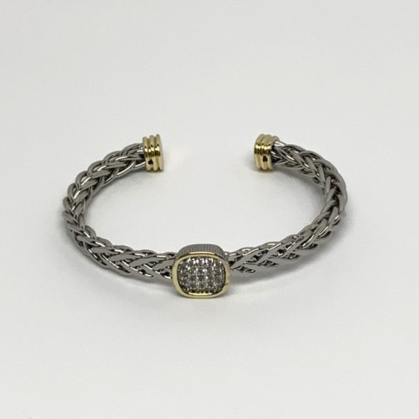 Interlinked w/Bling Centerpiece Cuff Bracelet