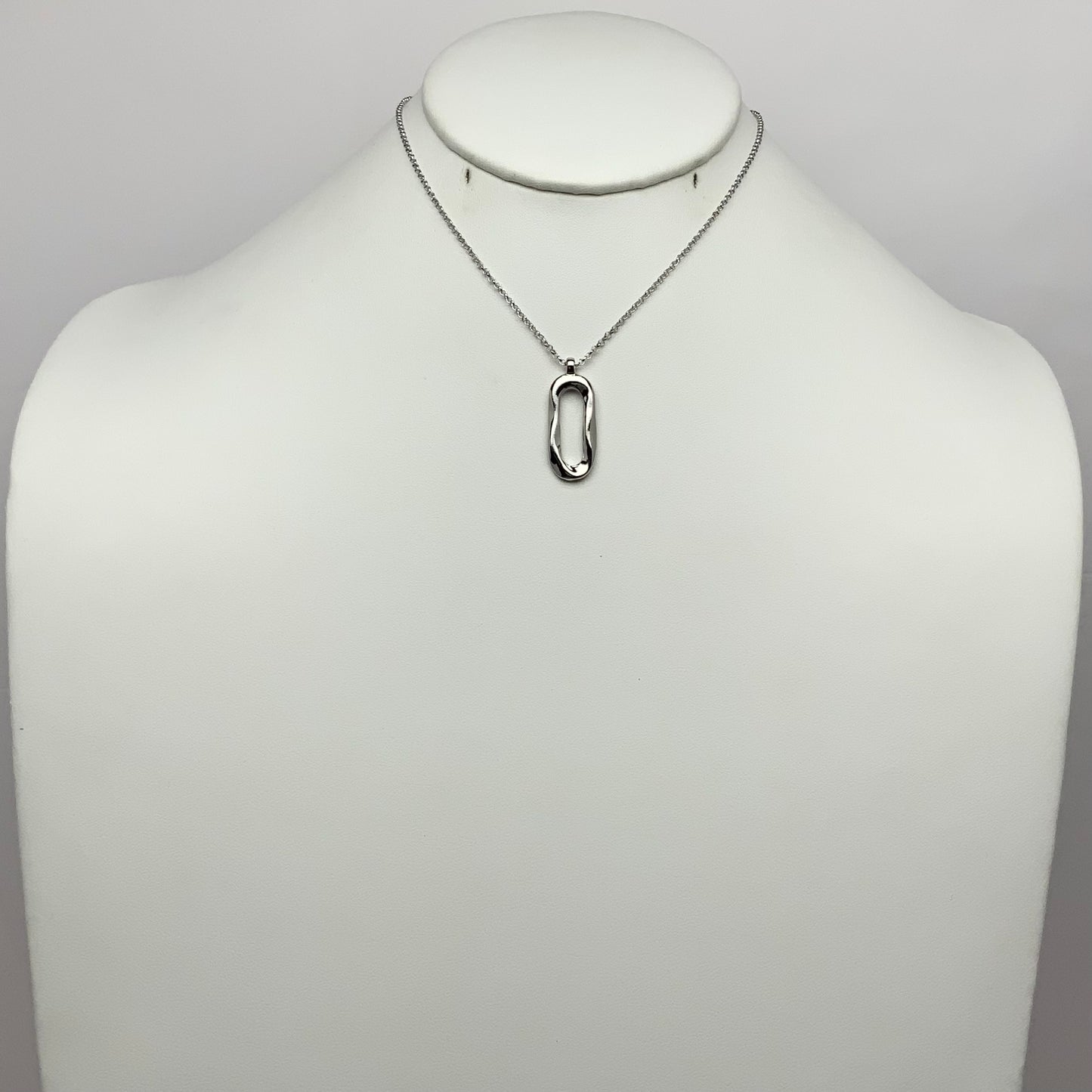 Elegant Long Oval Ring Pendant Necklace