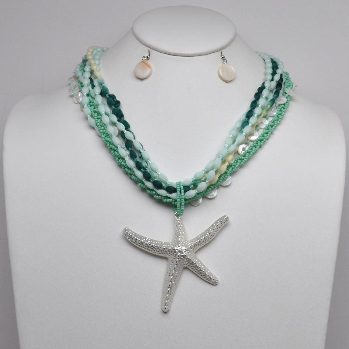 Layered Nautical Starfish Pendant Necklace