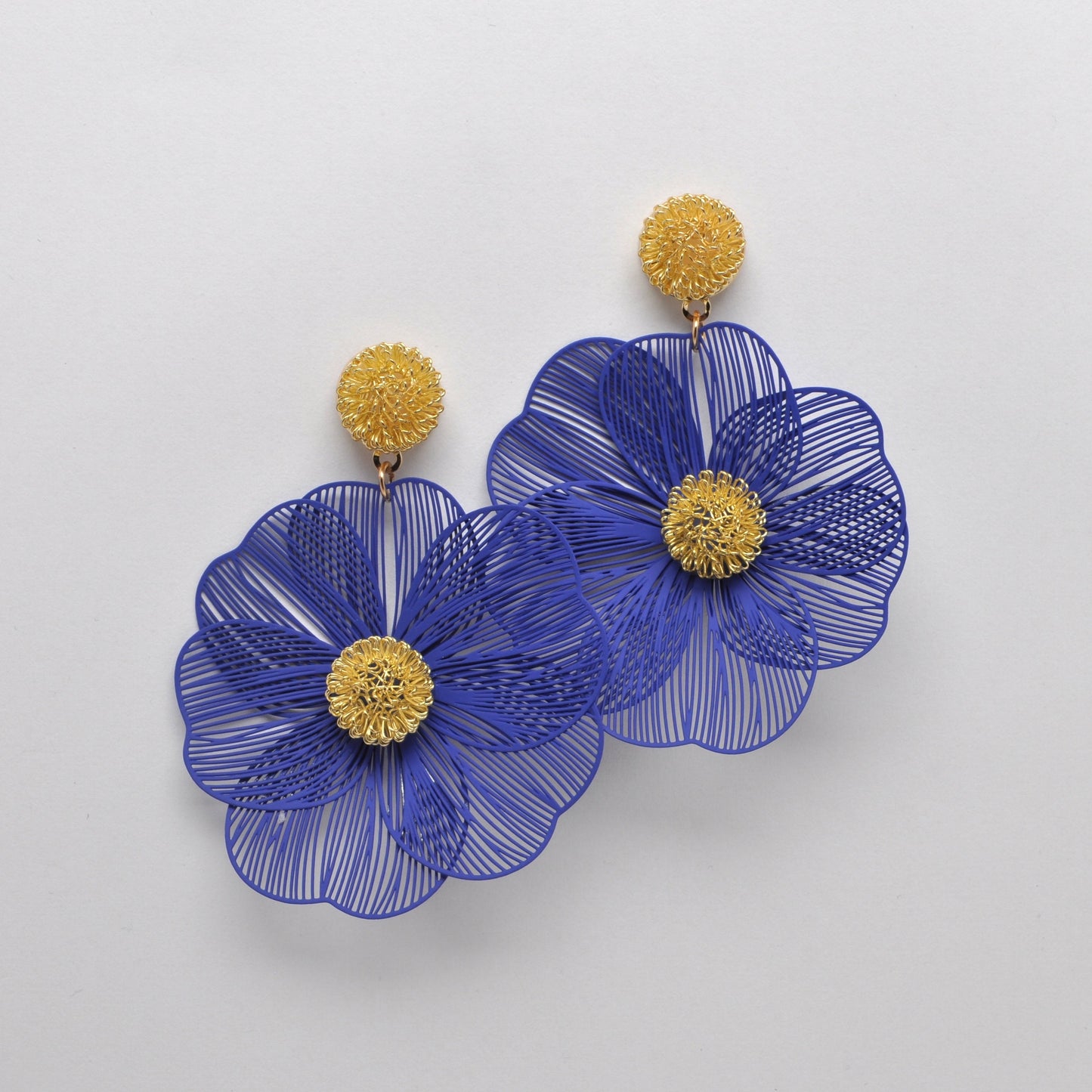 Metal Statement Flower Earrings