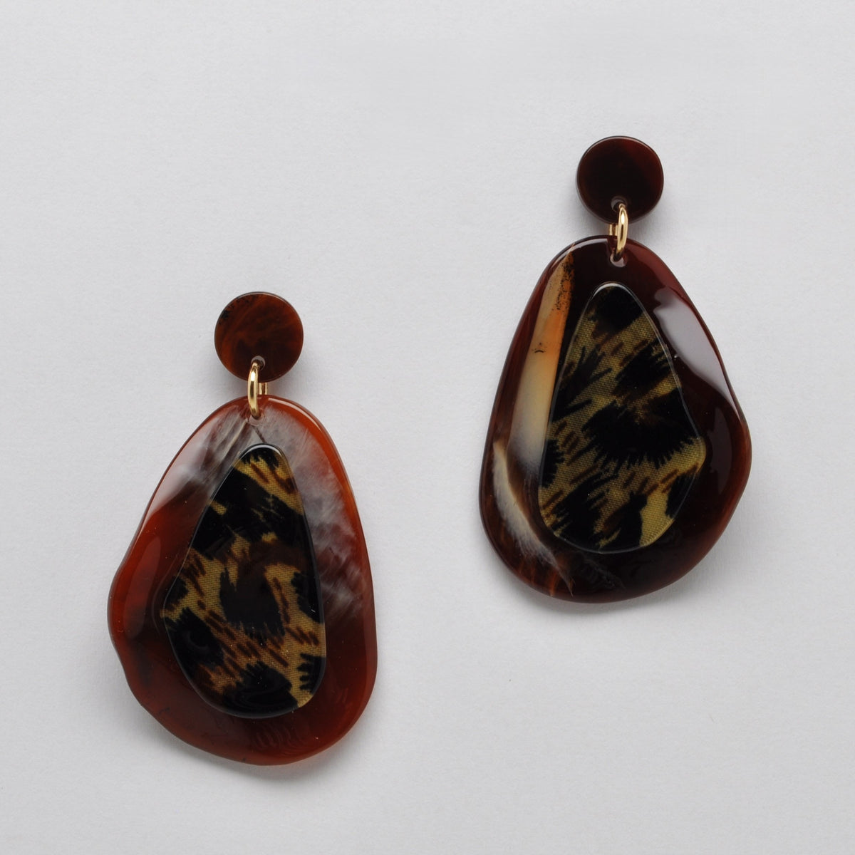 Tiered Organic Pebble Drop Earrings