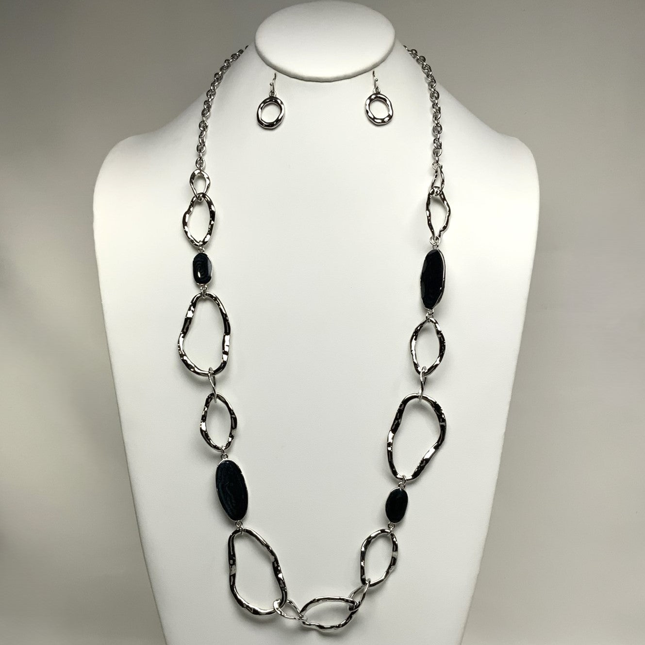 Abstract Ring Chaim Necklace Set