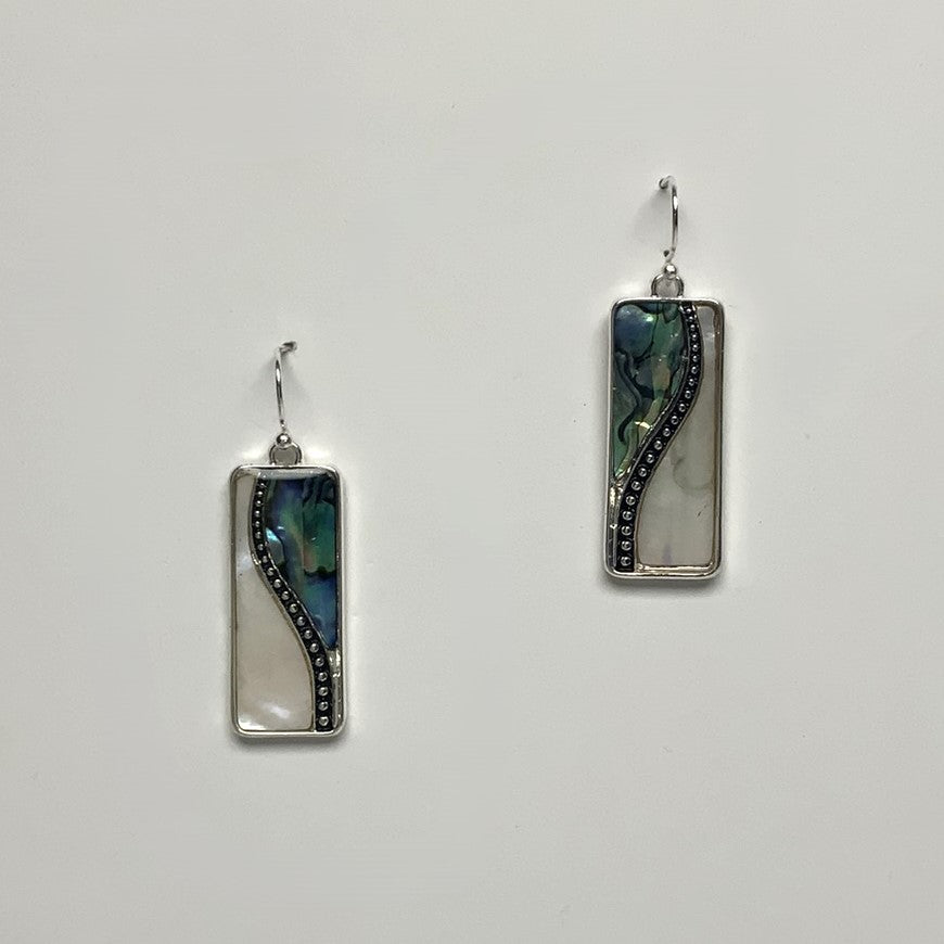 Rectangle Split Enamel Earrings