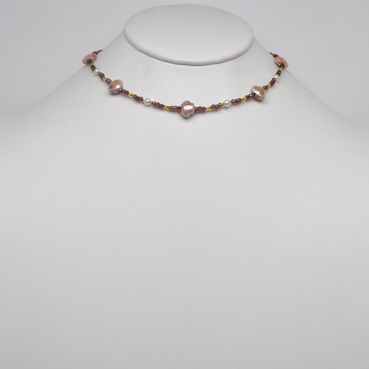 Seashell Crystal Beaded Necklace