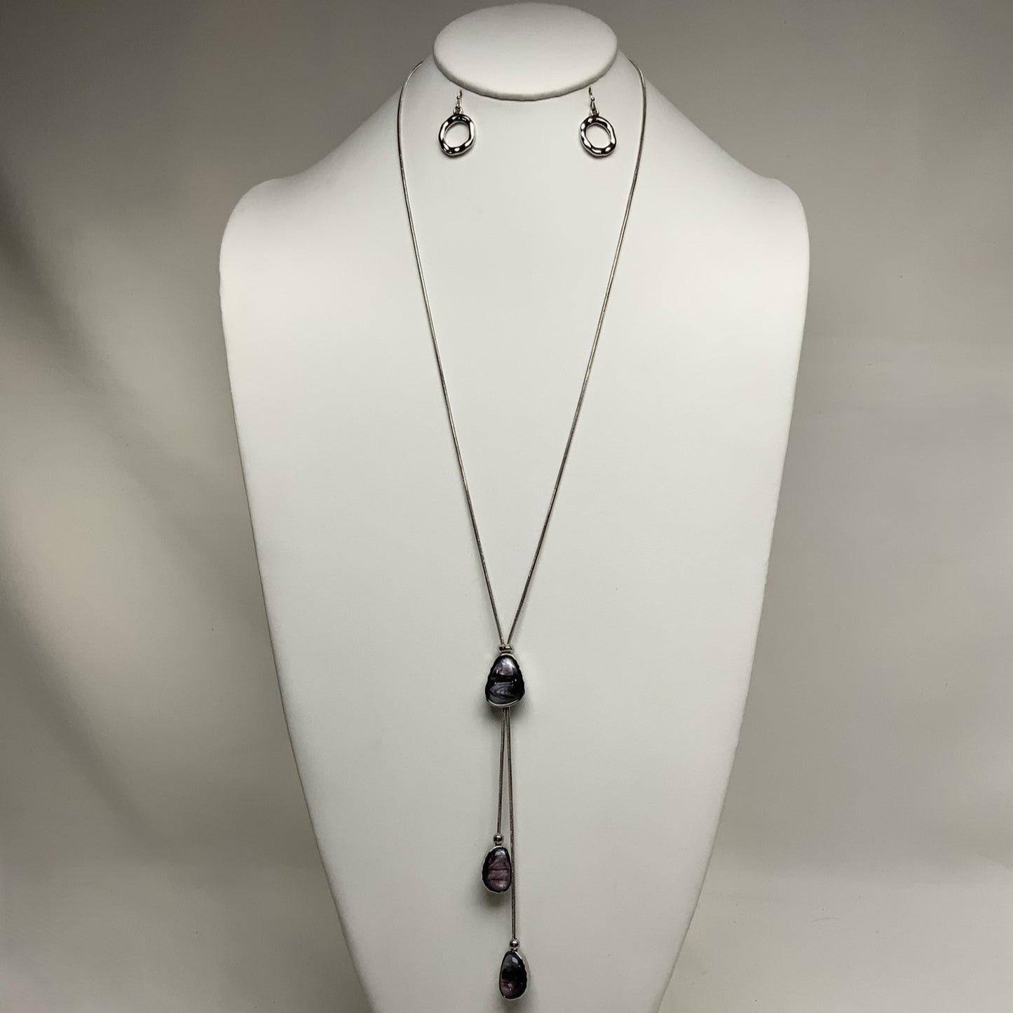 Snake Chain Enamel Tassel Necklace Set