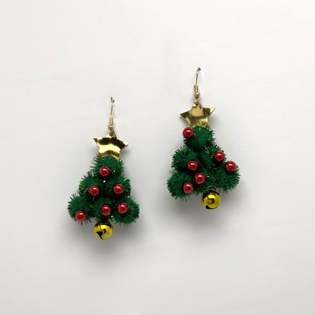 Jingle Christmas Ornament Tree Earrings
