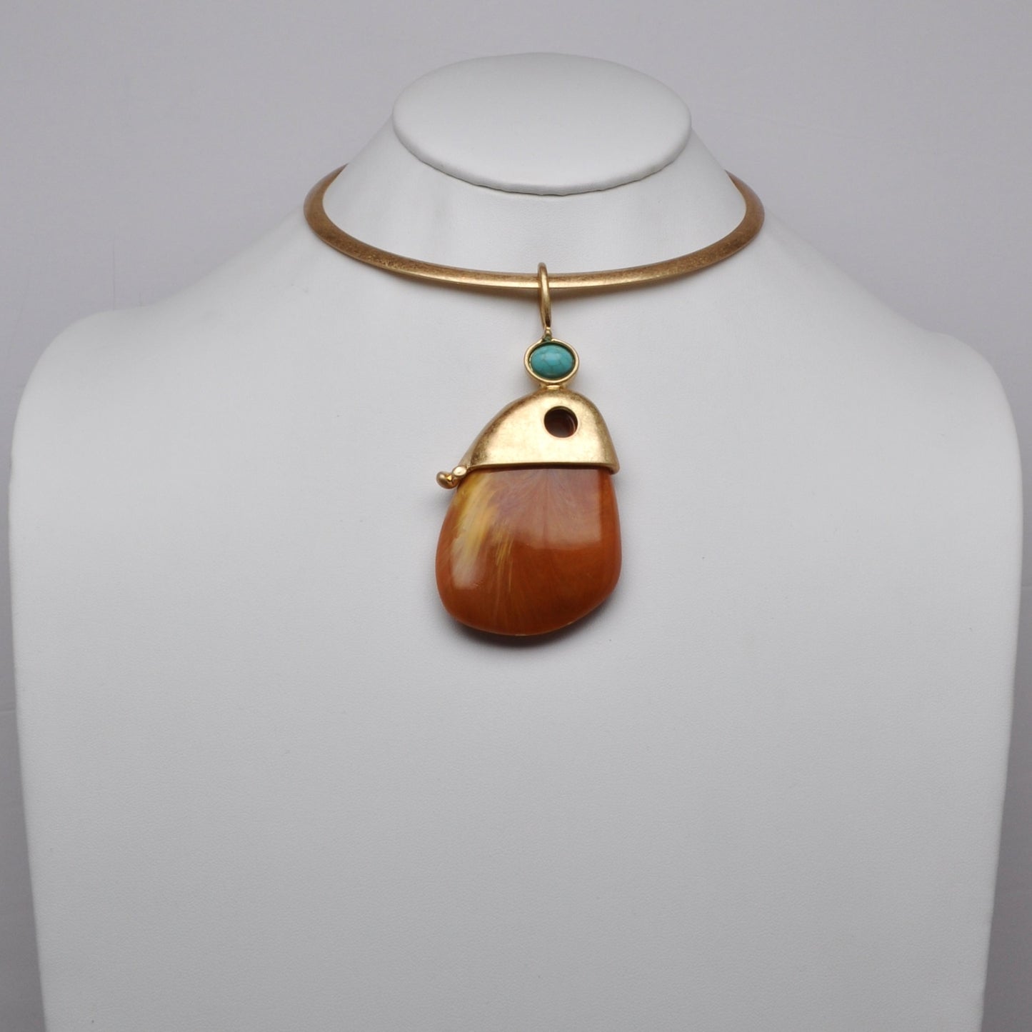 Metal Bib Style Lucite Pedant Piece