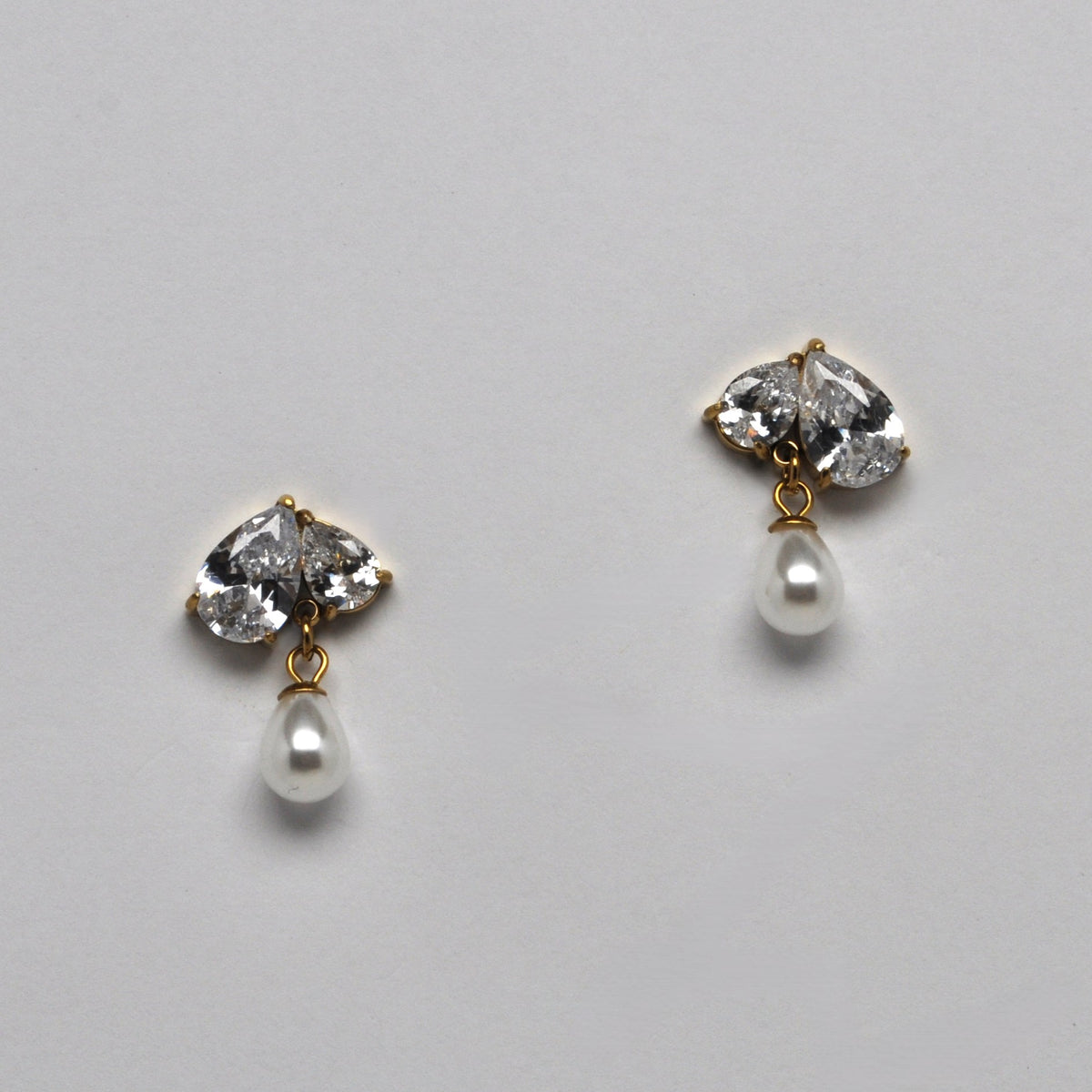 Crystal Cluster Pearl Drop Earrings