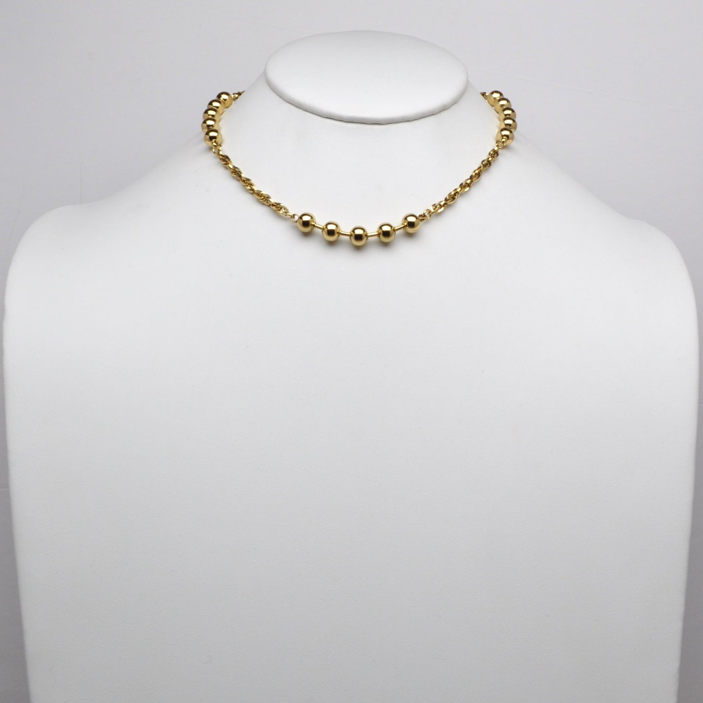 Graduated Bead and Chain Necklace