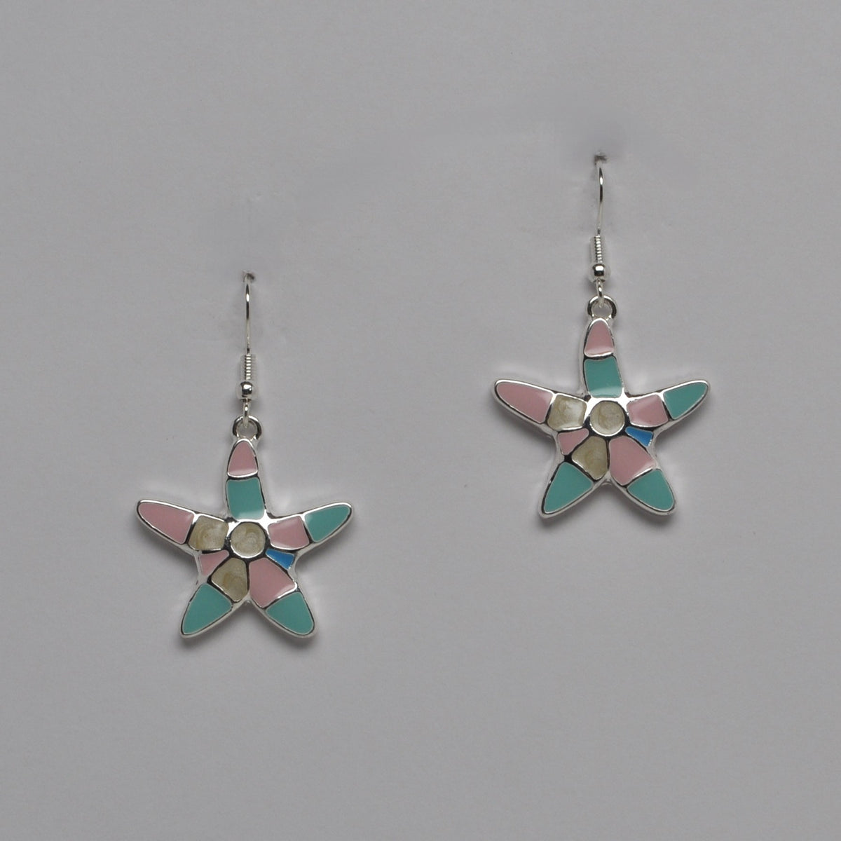 Mosaic Starfish Dangle Earrings