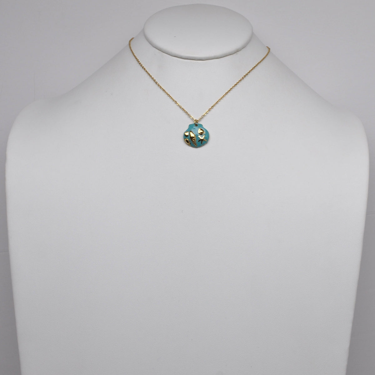 Stainless Steel Seashell Ocean Charm Pendant Necklace