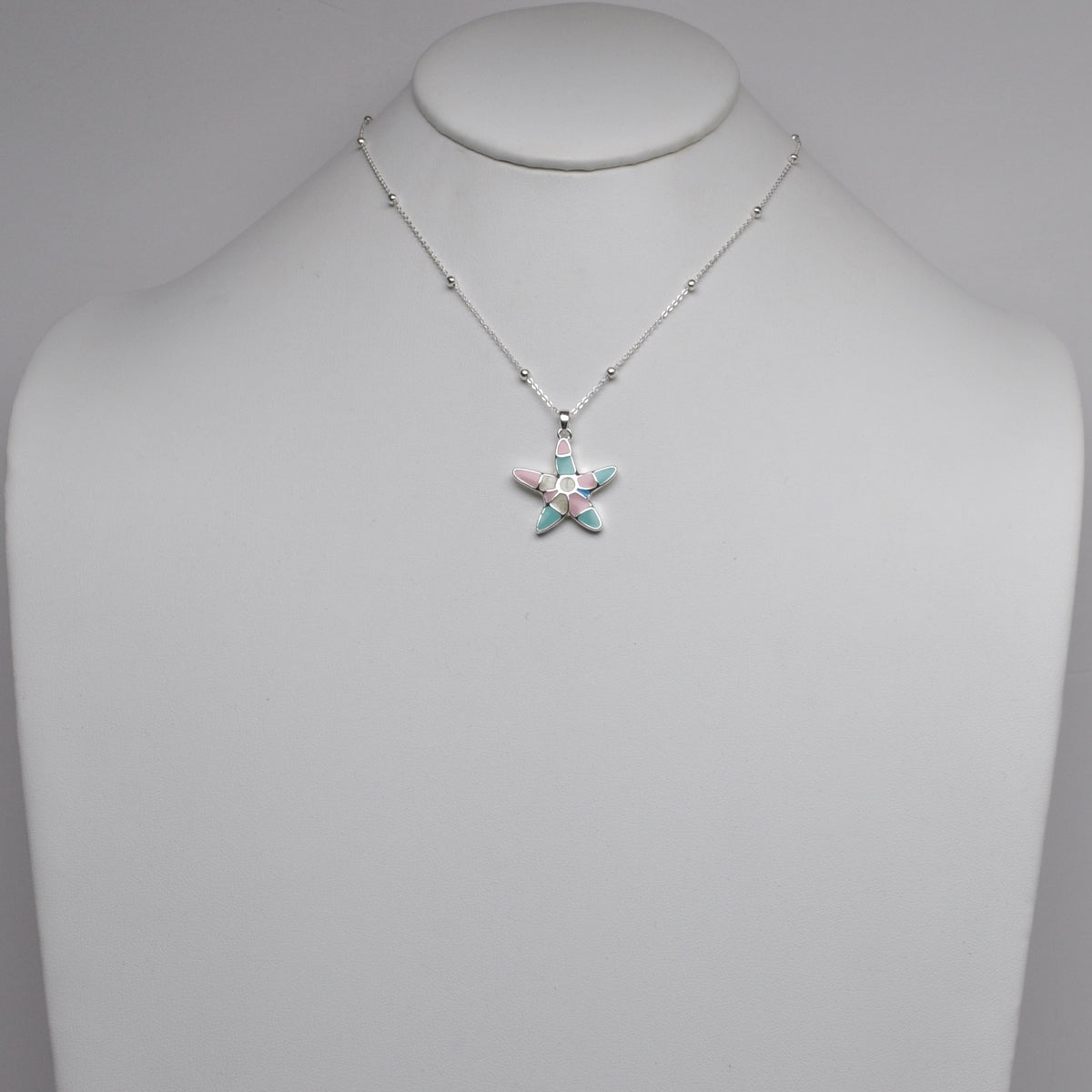 Mosaic Starfish Pendant Necklace
