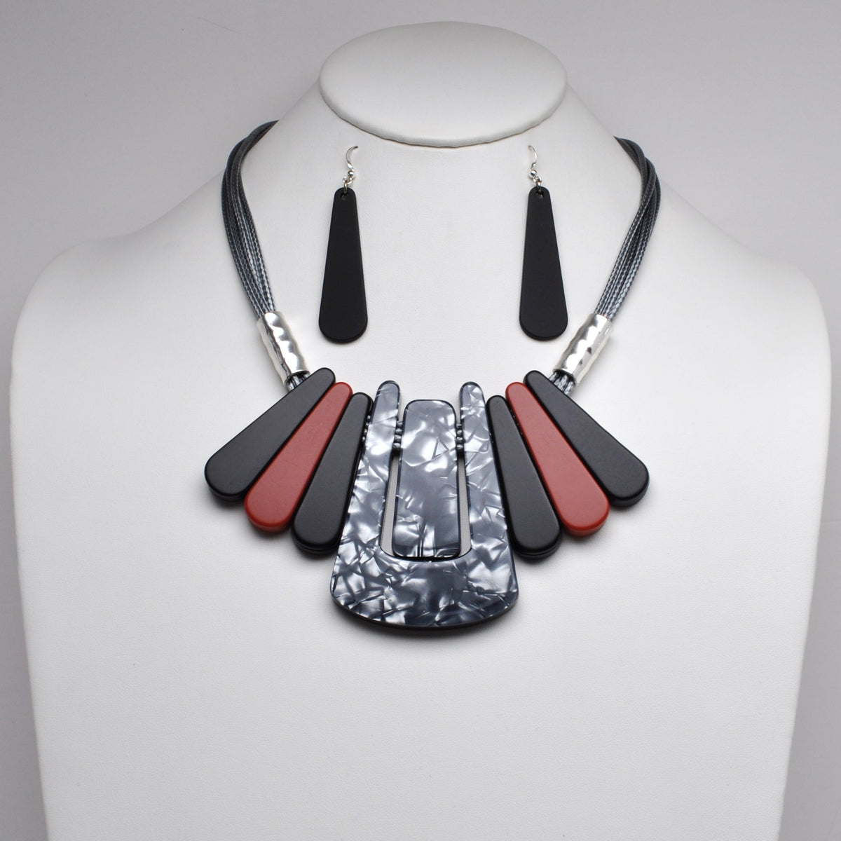 Art Deco Lucite Statement Necklace