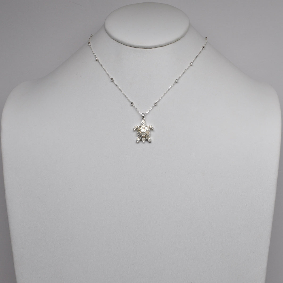 Enamel Sandy Turtle Pendant Necklace