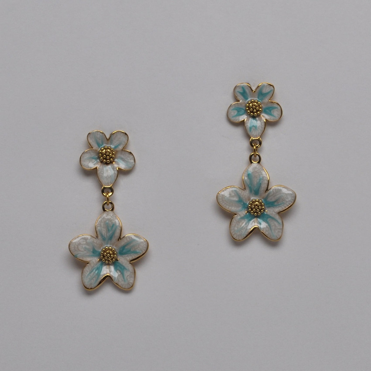 Abstract Flower Dangle Earrings