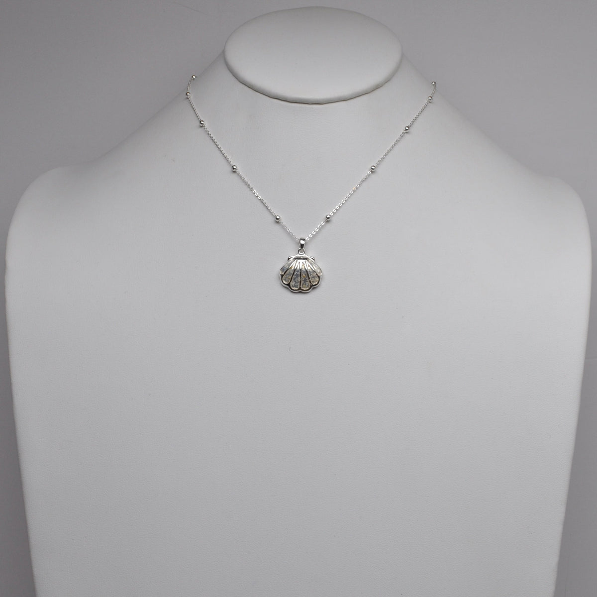 Enamel Sand Seashell Pendant Necklace