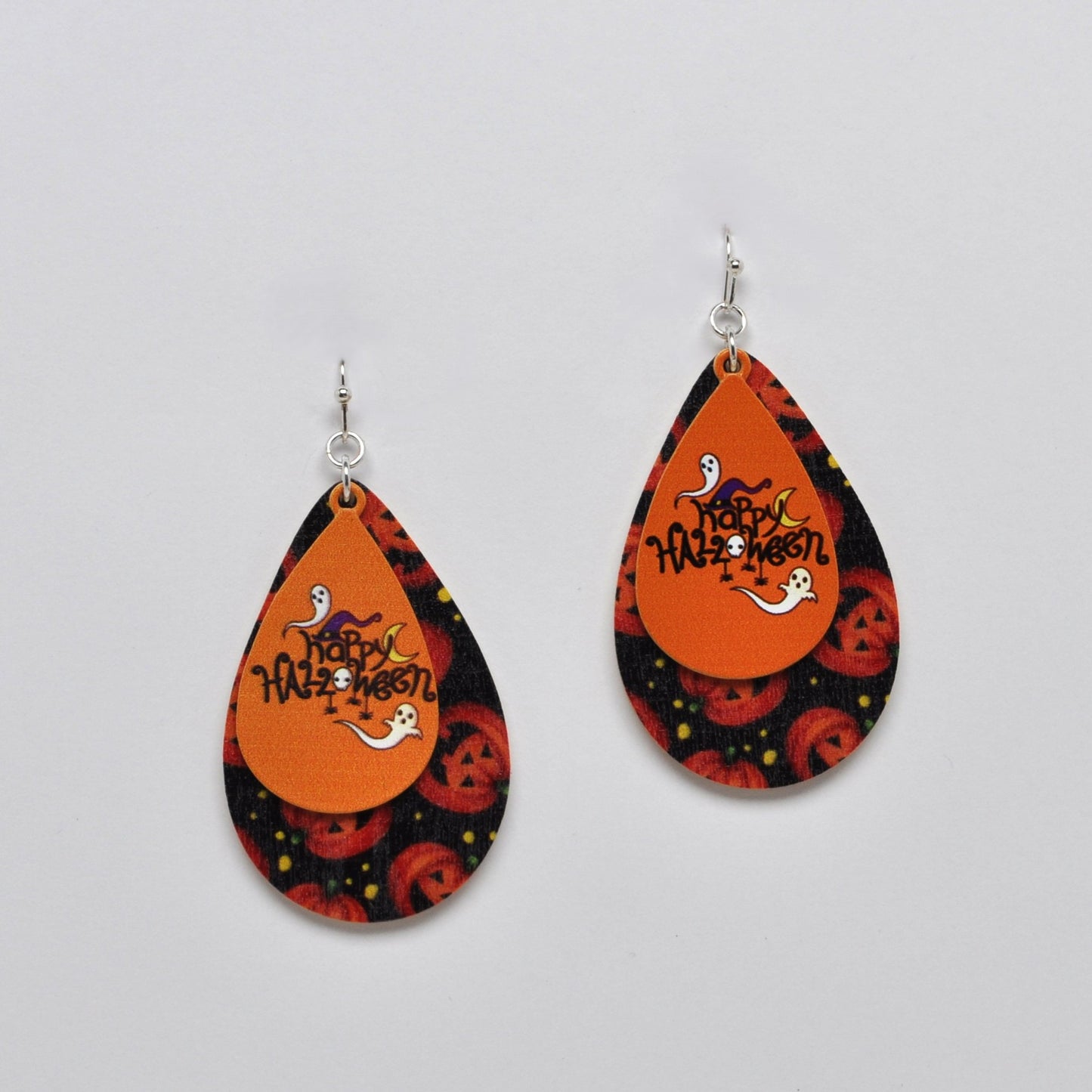 Halloween Teardrop Design Earrings