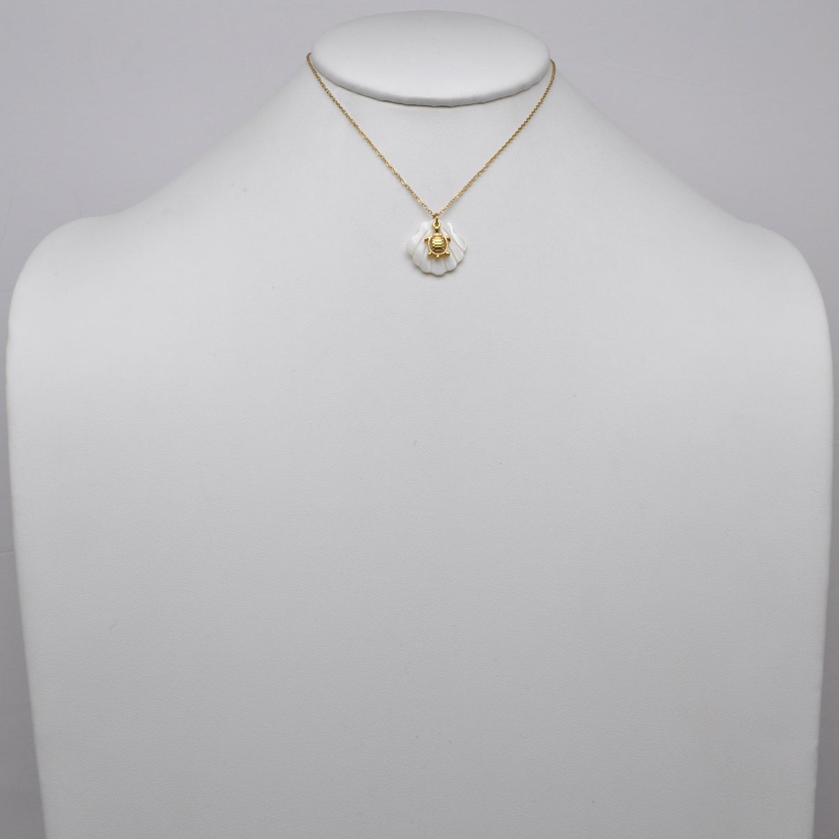 Stainless Steel Turtle & Shell Pendant Necklace