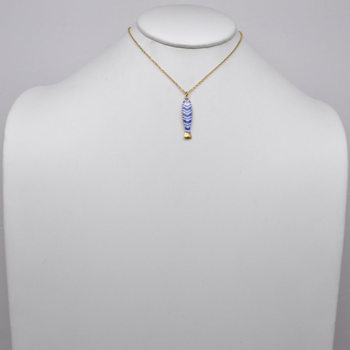 Stainless Steel Chevron Print Necklace