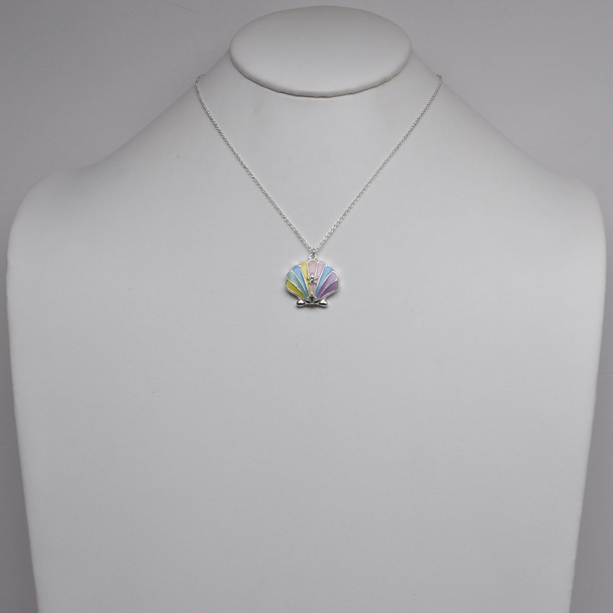 Sea Shell Enamel Pendant Necklace
