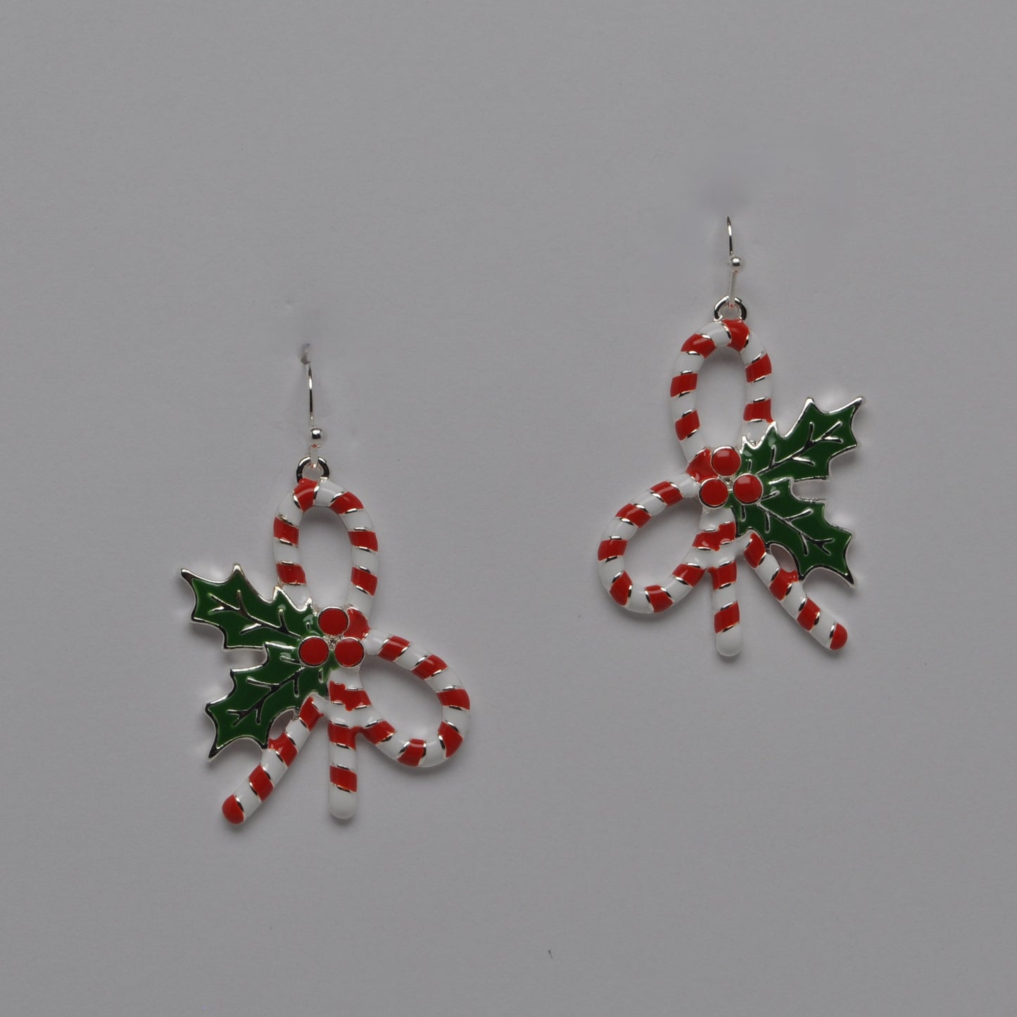 Candy Cane Holiday Dangle Earrings