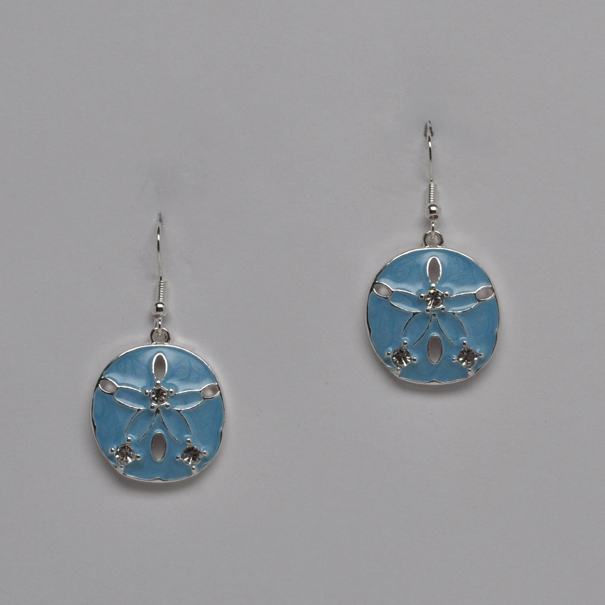 Enamel Sand Dollar Dangle Earrings
