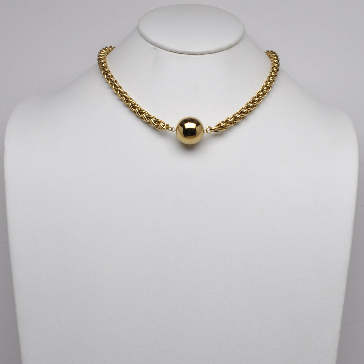 Stainless Steel Chunky Sphere Choker Necklace
