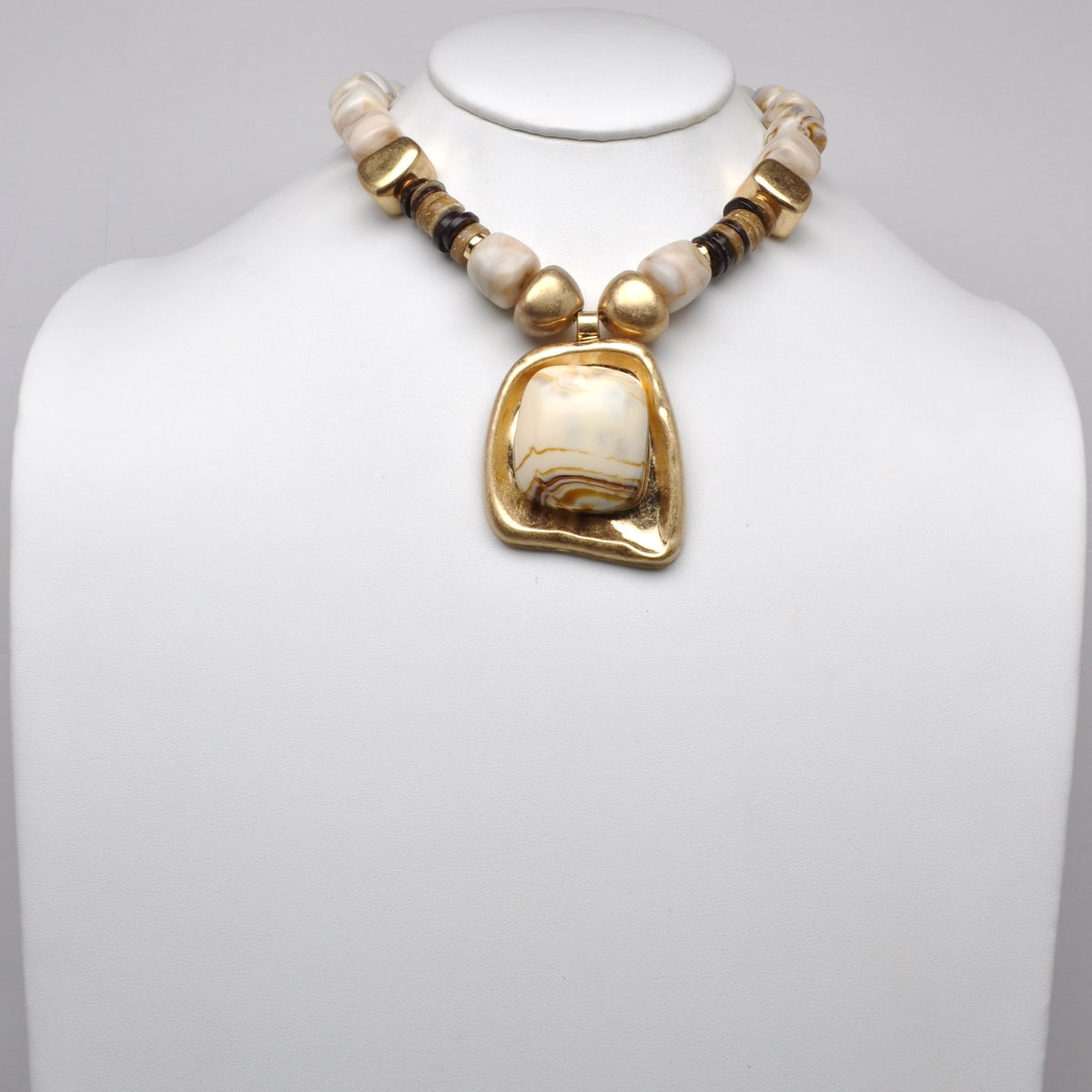 Chunky Natural-Stone Statement Necklace