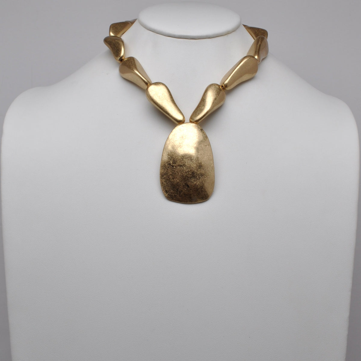 Chunky Gold Organic-Link Statement Necklace