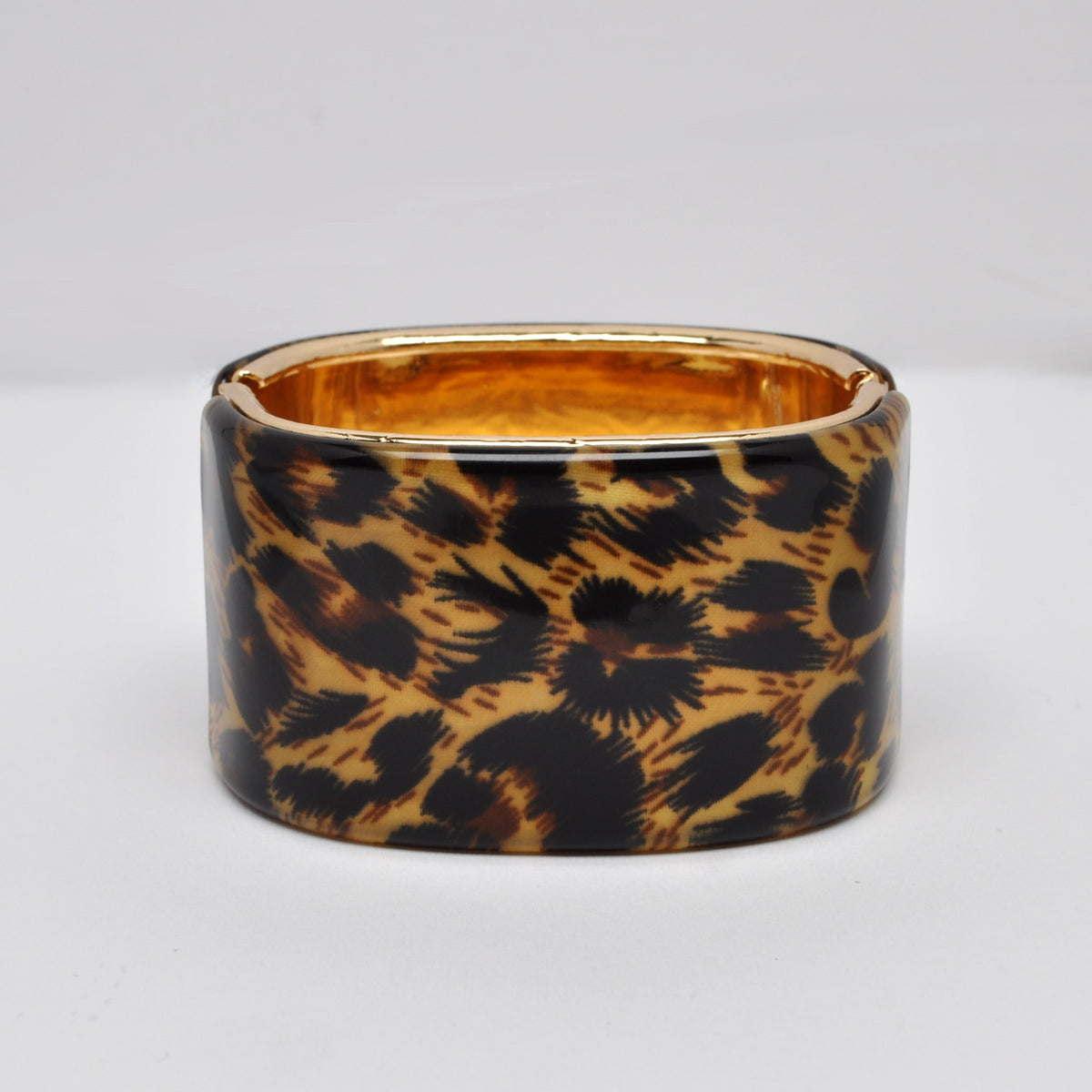 Lucite Leopard Animal Print Cuff