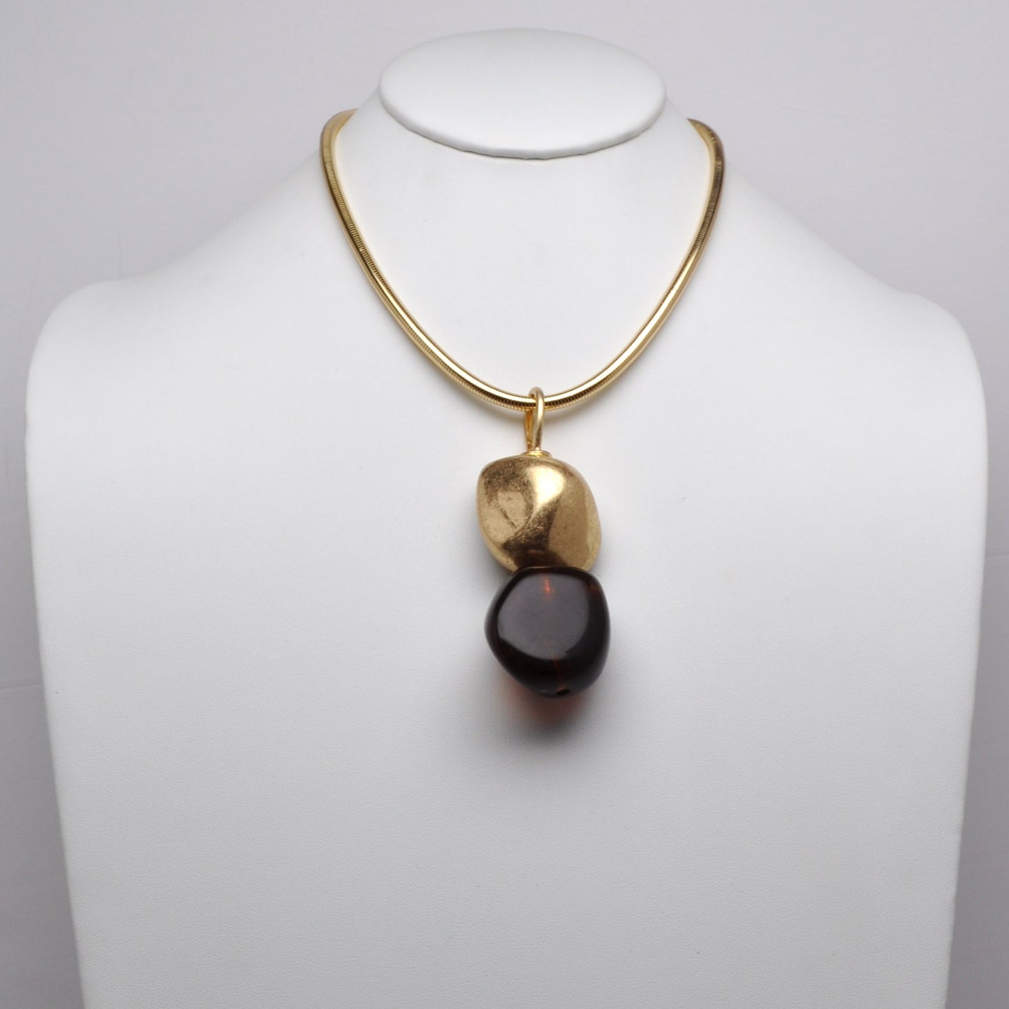 Stacked Lucite Nugget Pendant Necklace